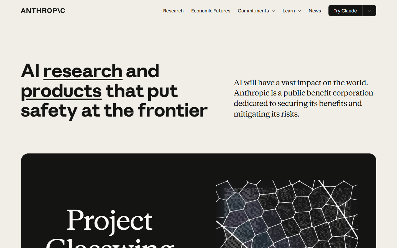 Anthropic homepage