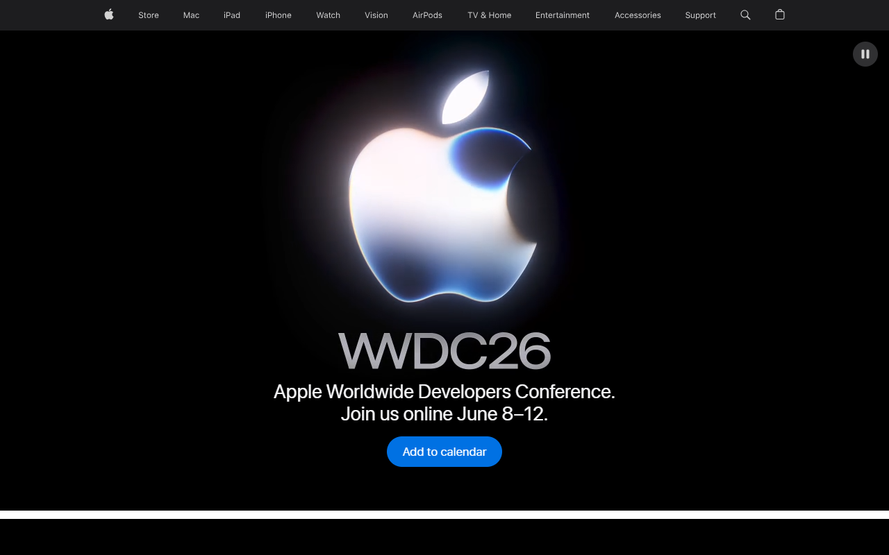 Apple homepage