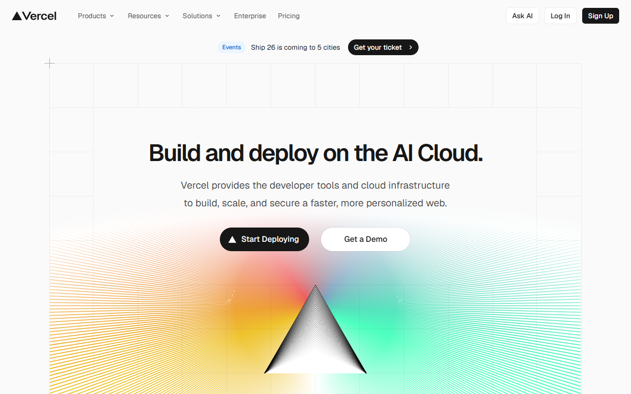 Vercel homepage